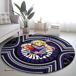 Fremantle Dockers Round Carpet Indigenous Monochrome Dot Art Mascot Style TS04