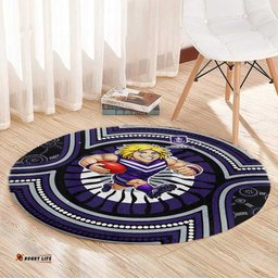 Fremantle Dockers Round Carpet Indigenous Monochrome Dot Art Mascot Style TS04