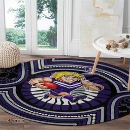 Fremantle Dockers Round Carpet Indigenous Monochrome Dot Art Mascot Style TS04
