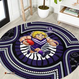 Fremantle Dockers Round Carpet Indigenous Monochrome Dot Art Mascot Style TS04