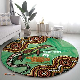 Personalised Australia Goanna NAIDOC Week 2026 Round Carpet 50 Years of Deadly Aboriginal Art LT14