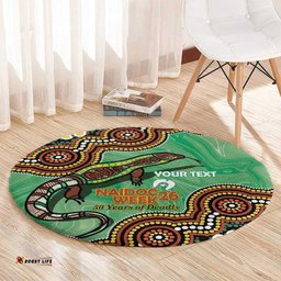 Personalised Australia Goanna NAIDOC Week 2026 Round Carpet 50 Years of Deadly Aboriginal Art LT14