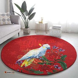 Merry Cocka-mas Round Carpet Australia Christmas Red Art LT9