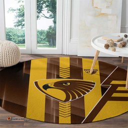Hawthorn Hawks Round Carpet Modern Geometric Sports Graphic Style TS04