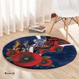 Geelong Cats ANZAC Personalised Round Carpet Lest We Forget Poppy Camo LT9