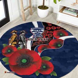 Geelong Cats ANZAC Personalised Round Carpet Lest We Forget Poppy Camo LT9