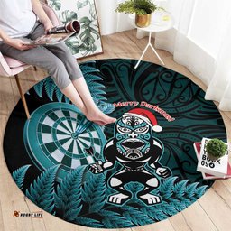 New Zealand Darts Christmas Round Carpet Maori Fern Merry Dartsmas LT14