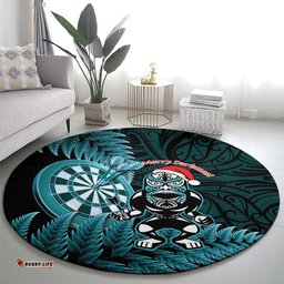 New Zealand Darts Christmas Round Carpet Maori Fern Merry Dartsmas LT14