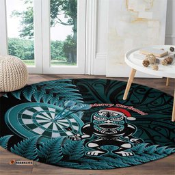 New Zealand Darts Christmas Round Carpet Maori Fern Merry Dartsmas LT14