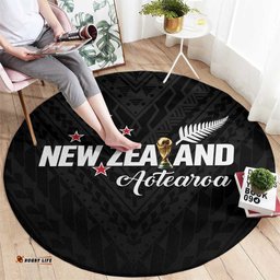 Football New Zealand Round Carpet Aotearoa United Black Version LT01