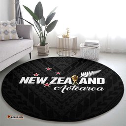 Football New Zealand Round Carpet Aotearoa United Black Version LT01