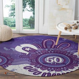 NAIDOC Week 2026 Round Carpet 50 Years Deadly Dhari Purple Aboriginal Art LT14