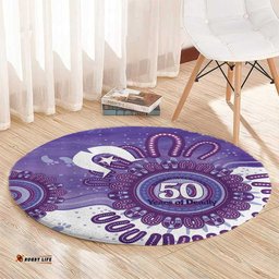 NAIDOC Week 2026 Round Carpet 50 Years Deadly Dhari Purple Aboriginal Art LT14