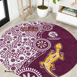Manly Warringah Sea Eagles NAIDOC Week 2026 Round Carpet Aboriginal Lizard Dot Painting - 50 Years of Deadly TS04