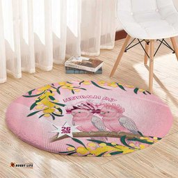 Galah Australia Day Round Carpet 26th January Golden Wattle Pink Color LT14