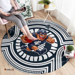 Carlton Football Club Round Carpet Indigenous Monochrome Dot Art Mascot Style TS04