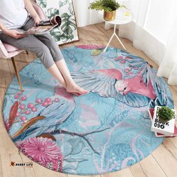 Galah Birds Australia Baby Blue & Pink Round Carpet LT7