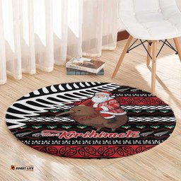 New Zealand Kiwi Santa Christmas Round Carpet He Wairua Kirihimete LT9
