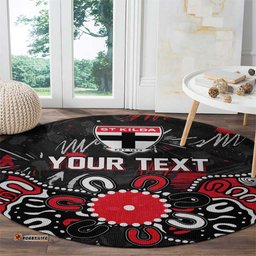 Personalized St Kilda Saints Round Carpet Aboriginal Dot Painting Graffiti Style TS04