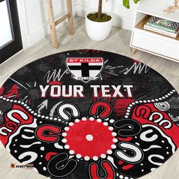 Personalized St Kilda Saints Round Carpet Aboriginal Dot Painting Graffiti Style TS04
