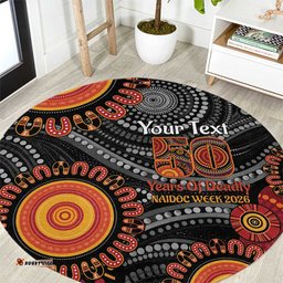NAIDOC Week 50 Years Deadly Personalised Round Carpet Aboriginal Art LT14