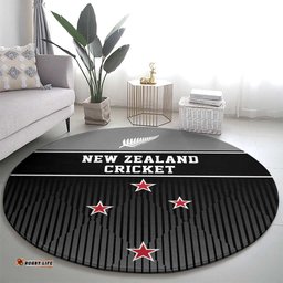 New Zealand Cricket Round Carpet Black Cap Unbeatable LT05