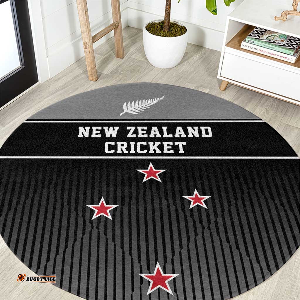 New Zealand Cricket Round Carpet Black Cap Unbeatable LT05