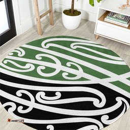Green Fern New Zealand Kowhai Ngutukak Round Carpet LT9