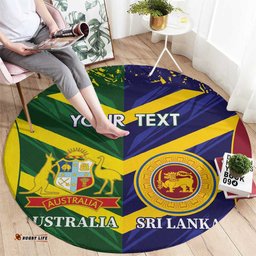 Custom Sri Lanka And Australia Cricket Round Carpet 2025 The Lions Baggy Greens Together LT14