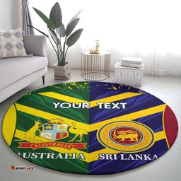 Custom Sri Lanka And Australia Cricket Round Carpet 2025 The Lions Baggy Greens Together LT14