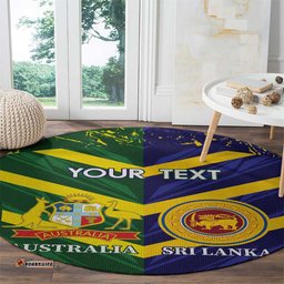 Custom Sri Lanka And Australia Cricket Round Carpet 2025 The Lions Baggy Greens Together LT14