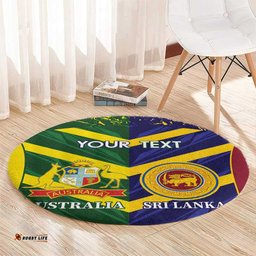 Custom Sri Lanka And Australia Cricket Round Carpet 2025 The Lions Baggy Greens Together LT14