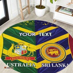 Custom Sri Lanka And Australia Cricket Round Carpet 2025 The Lions Baggy Greens Together LT14