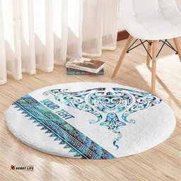 Kahui Whetu Paua shell Kowhaiwhai Taniko Personalised Round Carpet Manta Ray Shark-Turtle Maori Tribal Style LT9