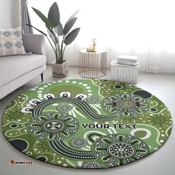 Personalised NAIDOC Week 50 Years Deadly Always Round Carpet Green Aboriginal Artwork Dot Painting LT9