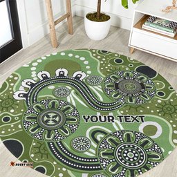 Personalised NAIDOC Week 50 Years Deadly Always Round Carpet Green Aboriginal Artwork Dot Painting LT9