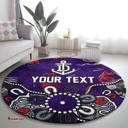 Personalized Fremantle Dockers Round Carpet Aboriginal Dot Painting Graffiti Style TS04