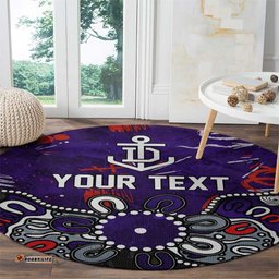 Personalized Fremantle Dockers Round Carpet Aboriginal Dot Painting Graffiti Style TS04