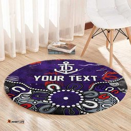 Personalized Fremantle Dockers Round Carpet Aboriginal Dot Painting Graffiti Style TS04