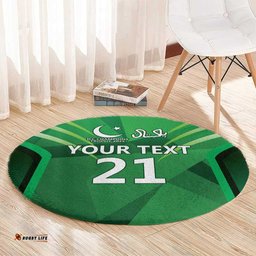Pakistan Cricket Custom Round Carpet The Green Shirts with Sporty Pattern LT9
