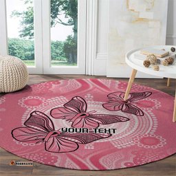 Personalized Pink Butterfly Spirit Round Carpet Australias Breast Cancer Awareness LT9