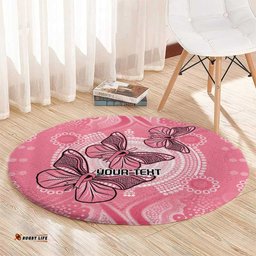 Personalized Pink Butterfly Spirit Round Carpet Australias Breast Cancer Awareness LT9
