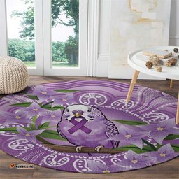 Epilepsy Awareness Budgerigar Australia Round Carpet Budgie Purple Ribbon Boronia Aboriginal LT14