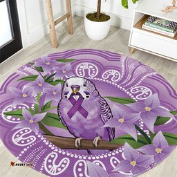 Epilepsy Awareness Budgerigar Australia Round Carpet Budgie Purple Ribbon Boronia Aboriginal LT14
