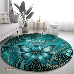 Ovarian Cancer Awareness Round Carpet This Is What A Fighter Looks Like DT05