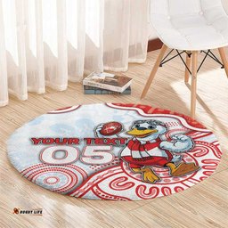 Custom Swans Football Round Carpet Aboriginal Dot Art Pattern DT05