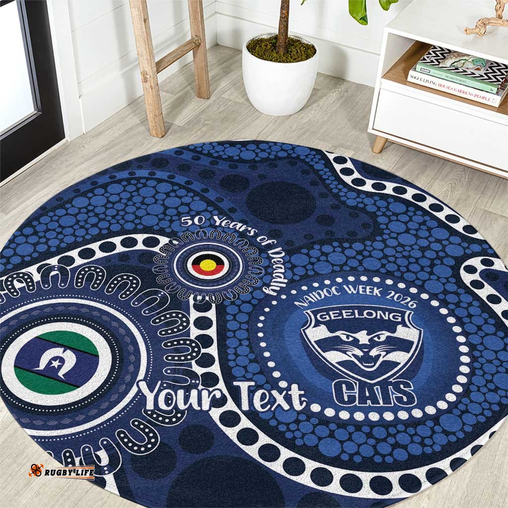 Geelong Cats NAIDOC Week 2026 Personalised Round Carpet 50 Years of Deadly Aboriginal Art LT14