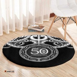 Kia Kaha Te Reo Maori New Zealand Round Carpet 50th Anniversary Ake Ake Ake LT14