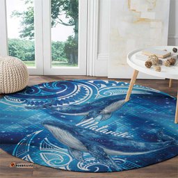 New Zealand Humpback Whale Matariki Round Carpet Maori New Year Taniko Niho Taniwha LT14