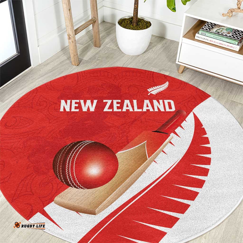 New Zealand Cricket Round Carpet Kiwi Birds Haka Dance Red Fern Sporty Style LT03